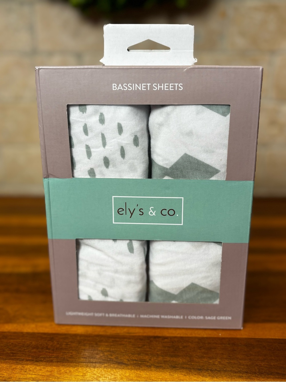 NWOT - Sage Green Bassinet Sheets - 2-Pack